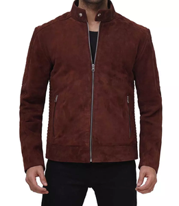 Blouson en cuir pour homme, col montant, avec logo frontal, respirant, écologique, grande taille, décontracté – Nouvelle collection automne, vente flash - Product Image 3