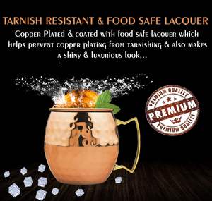 Tazas de mula de Moscú | Juego de 4 tazas de 18 oz de 3,7x4 pulgadas | Revestimiento de acero inoxidable | Chapado de cobre puro - Product Image 5