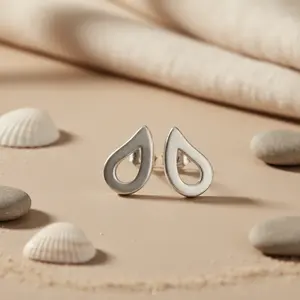 Pendientes de Plata 925 con Forma de Lágrima, Minimalistas, con Corte Diamante/Pera/Princesa, en Oro Rosa/Blanco con Cuarzo/Diamantes - Modernos - Product Image 3