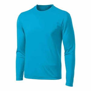 Camisetas de manga larga transpirables con cuello redondo 100% algodón de corte regular - Product Image 1