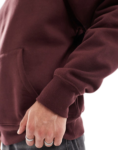 เสื้อฮู้ดผู้ชายแบบฮิปฮอปและสเวตเชิ้ตผ้าฟลีซหนาสีพื้นพิมพ์ลายโลโก้ตามสั่ง - Product Image 2