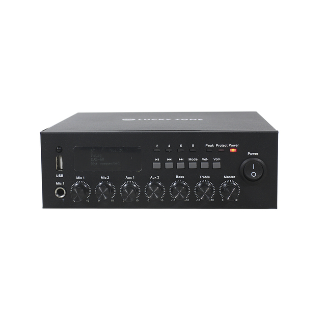30W Mixer Power Amplifier with USB, Bluetooth, DAB Tuner, EQ, and Backup Battery
