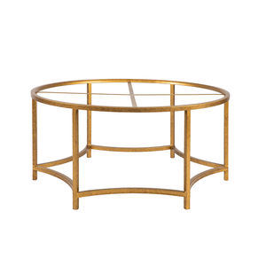Table basse ronde avec base en fer et dessus en verre ou quartz Design élégant Structure durable Fabricant direct usine - Product Image 2