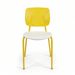 Chaise d'école en plastique ARSU avec structure métallique, dossier ergonomique solide, pieds coniques, design moderne pour enfants et adultes - Product Image 2