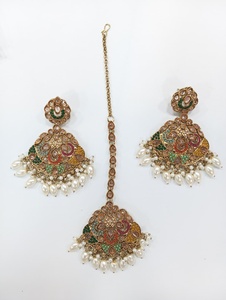 Ensemble collier ras du cou en cristal indien pour femmes, ensemble de bijoux ras du cou multicolores, - Product Image 5