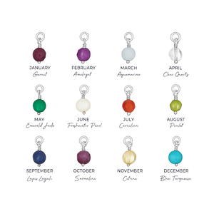 Petite pierre de naissance breloque 3mm pierre ronde à facettes, collier pendentif en pierre précieuse plaqué argent fait main pour la fabrication de bijoux - Product Image 1