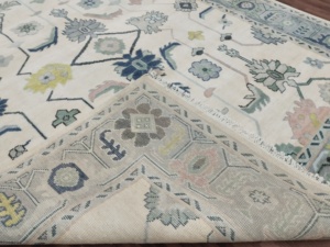 Tapis persan très exigeant Tapis coupé 8x10 & 10x14 pi. Ensemble de tapis noués à la main en laine beige verte faite à la main - Product Image 3