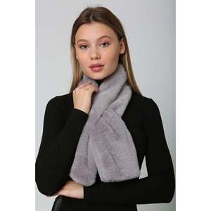 Grey Soft Plush Neck Warmer Scarf - Fashionable and Warm, Cold Weather Accessory Byn01 - Anthracite - Product Image 6