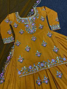 ใหม่ชุดอาหารกลางวัน 3 ชิ้นชุดHIT Designerคอลเลกชันที่สวยงามNairaตัดยาวกางเกงKURTI PLAZZO DUPATTAในราคาขายส่ง - Product Image 3