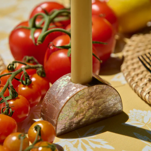 Wholesale Modern <b>Mother</b> Of Pearl Half Moon Taper <b>Candle</b> Holders Tea Light <b>Candle</b> Holder Made by Vietnamese - Product Image 4