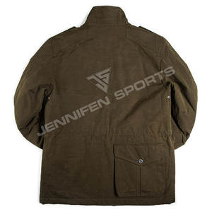 Chaqueta de Caza de Invierno para Exteriores, Tejido Exterior 100% Algodón Canvas, Cierre de Cremallera, Bolsillos Delanteros, Forro Acolchado Grueso - Product Image 4