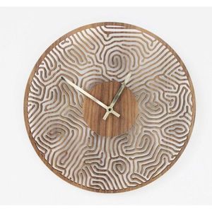 Reloj de Pared de Madera Intrincado con Detalles en Latón Blanco, Reloj Moderno para Decoración de Sala de Estar y Oficina, GRAN VENTA - Product Image 5