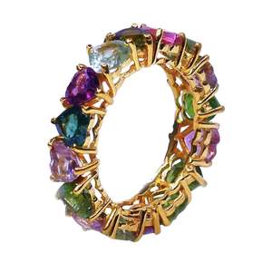 Bague multi-tourmaline en argent sterling 925 de style classique pour mariages - Product Image 1