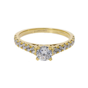 แหวนหมั้น0.98CTW ทอง14K หรูหราประกายเพชรรอบตัดที่ยอดเยี่ยมกับเพชรด้านข้าง - Product Image 1