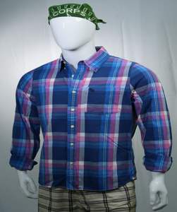 Chemise à manches longues en flanelle teintée en fil 100% coton à carreaux pour hommes, col montant respirant, impression par sublimation, pour l'automne - Product Image 2