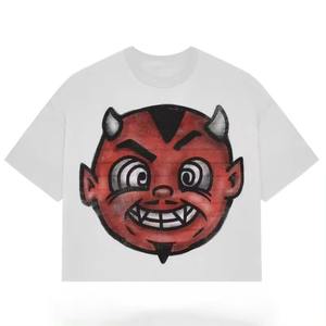 Camiseta de algodón de gran tamaño ajustada boxy recortada de peso pesado DTG con hombros caídos de alta calidad y logotipo estampado personalizado - Product Image 1