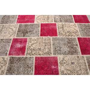 Alfombra Turca, Alfombra de 5,2x7,2 pies, Alfombra a Rayas Rojas - Product Image 5