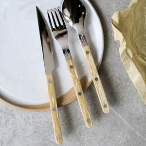 Stainless Steel <b>Flatware</b> Set with Elegant Brown Bone Handle Perfect for Stylish Tabletop Dining and Kitchen Use Kitchen Supplies - Product Image 5