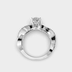 Bague en diamant de laboratoire de 1,50 carat avec motif croisé à bande fendue et accent de perle, cadeau pour la femme, bijoux pour mariage et fête - Product Image 3