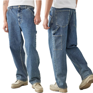 Fabricación de nuevos pantalones vaqueros elásticos clásicos de cinco bolsillos para hombre, nuevos pantalones y pantalones vaqueros con corazón cromado personalizados de alta calidad para hombre - Product Image 1