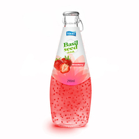Groothandel 290Ml Glazen Fles Private Label Tan Do Basilicum Zaad Aardbei Smaak Puur Groentesap Frisdranken Haccp Gecertificeerd
