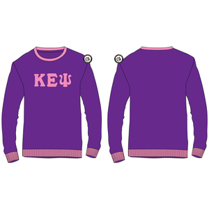 Kapa Epsilon PSI เสื้อสเวตเตอร์คอกลมสำหรับผู้หญิงโลโก้ออกแบบเองขนาดใหญ่ - Product Image 1