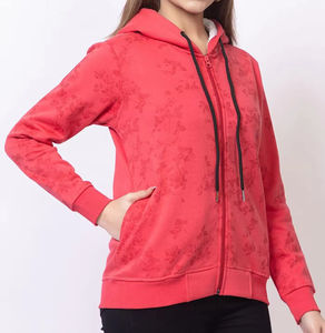 OEM Manufactures High Quality Printed <b>Zipper</b> Hoodie for Women Streetwear Style Solid Color Casual Zip Up Hoodies 100% Cotton - Product Image 5