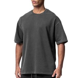 Haute qualité meilleure vente 100% coton logo personnalisé vierge lavé T-shirts en gros surdimensionné goutte épaule T-shirt pour hommes - Product Image 1