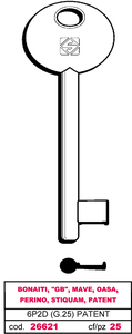Chiave a Mappa 6p2d (g.Vaz 0) Brevetto Bonaiti - Product Image 1