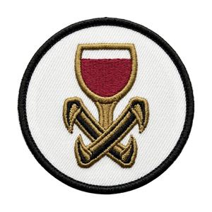 Patch thermocollant personnalisé en forme de calice de vampire, badge brodé rond, applique gothique pour vestes et gilets, vente en gros directe usine - Product Image 1