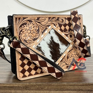Nouveau sac bandoulière en cuir artisanal avec motif à carreaux, style western, sac à main de qualité supérieure, sac à main de créateur personnalisé - Product Image 1
