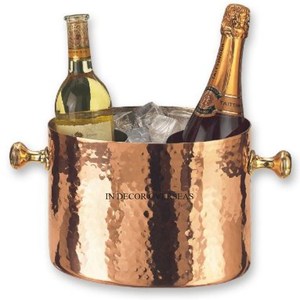 Bacs à boissons gravés en aluminium de qualité supérieure coulé argent brillant poli seau à glace avec poignées avec logo personnalisé - Product Image 5