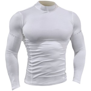 Top <b>Custom</b> High Quality Spandex/Polyester <b>Compression</b> <b>Shirt</b> Men Unisex Gym Workout Long-Sleeve Fitness Breathable Rash Guard - Product Image 4