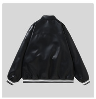 Blouson Bomber Homme Personnalisé OEM Brodé en Cuir PU Vintage Col Montant Léger Style Moto Course