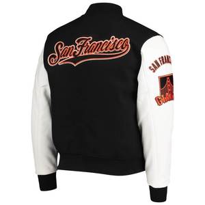 Bordado de lona mangas de cuero de invierno OEM fabricante de alta calidad personalizado béisbol Letterman Varsity chaqueta impermeable - Product Image 2