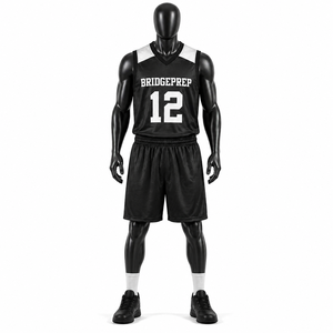 Uniforme de Baloncesto Personalizado para Hombre, Negro, Transpirable, de Malla, Sublimado, Pantalones Cortos Deportivos para Equipo, Ropa de Entrenamiento al Por Mayor OEM - Product Image 1