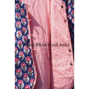 Chaqueta Acolchada Clásica de Algodón Hecha a Mano para Mujer, Reversible, con Patrón Étnico Kantha, Ecológica para Invierno - Product Image 4