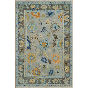 Tapis Oushak moderne fait main, couleur unie, laine, très résistant, lavable, antidérapant, taille personnalisable pour la maison et le bureau - Product Image 1