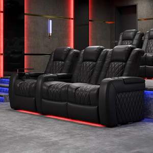 COMPRE AHORA! Relajación Suprema para Sofá de Cine en Casa de Cuero - Carga USB-C/USB-A, Luces LED RGB - ENTREGAS EN TODO EL MUNDO - Product Image 1
