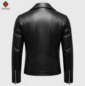 Chaqueta Bomber de Cuero Sintético Entallada Hecha a Mano |   Ropa de abrigo informal de invierno para hombre, con cierre y cuello mandarín, servicio OEM - Product Image 5