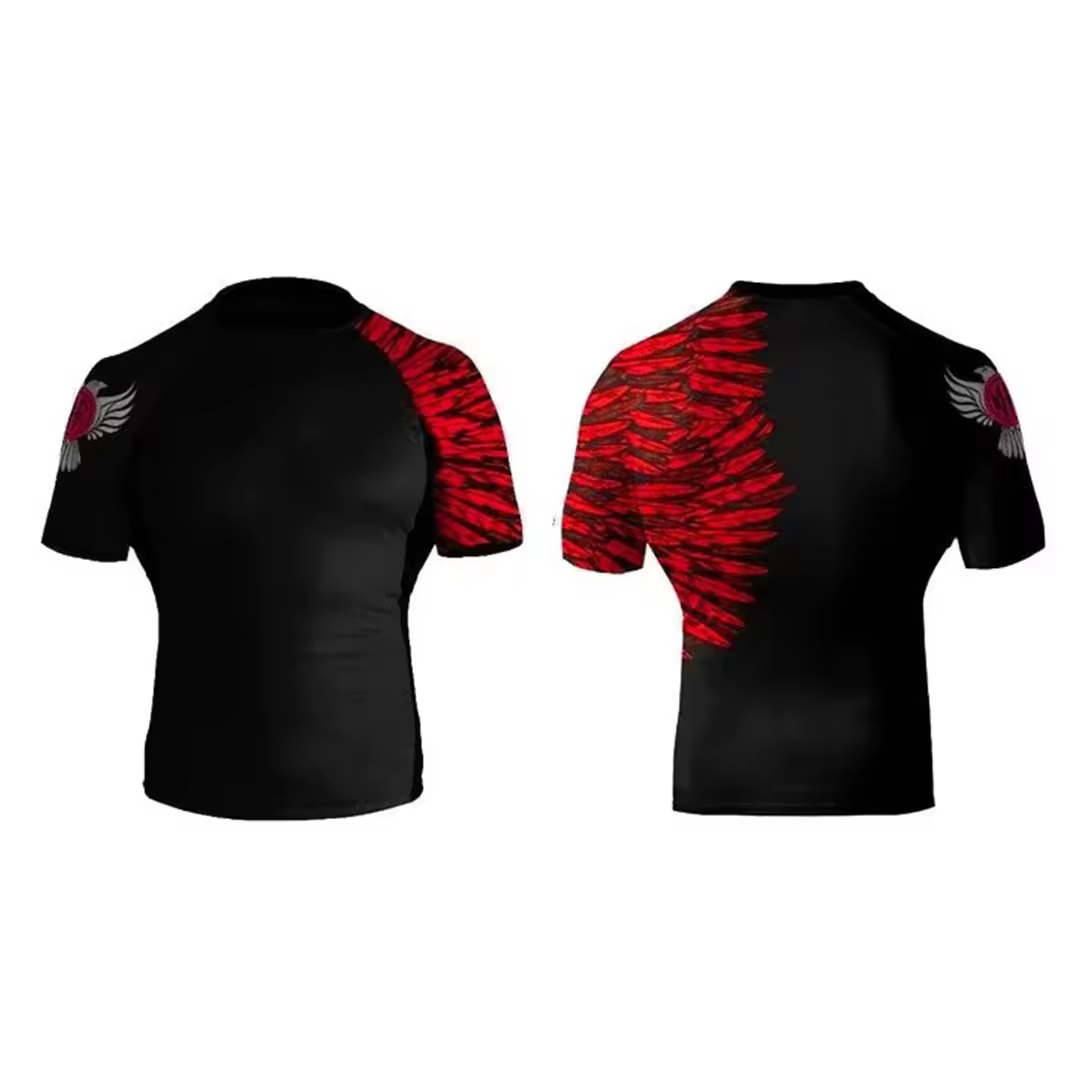 Ready to See Slim Fit Men Compression Running Shirt Suppliers Short Sleeve White Gym Compression Shirt Men Rash Guard
