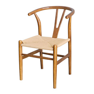 Woven Teak Farmhouse/Contemporary <b>Dining</b> <b>Chair</b> for Living Rooms Restaurants Home Office-GCF171 - Product Image 1