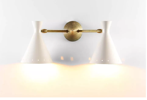 Aplique de pared italiano de 2 brazos de mediados de siglo, accesorio de iluminación de pared de latón hecho a mano, lámpara Natural utilizada para dormitorio, sala de estar, estilo nórdico - Product Image 5