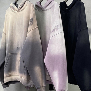 Personnalisable Surdimensionné Hommes Acid Wash Sweat À Capuche Vintage Français Terry Coton Polaire Sweat pour L'hiver Streetwear - Product Image 4