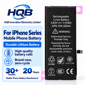 Batería de Repuesto para Teléfono Móvil con Logotipo Personalizado, Venta al Por Mayor de Fábrica OEM para iPhone 6 7 8 X XS XR 11 12 13 14 15 16 17 18 Pro Max - Product Image 1