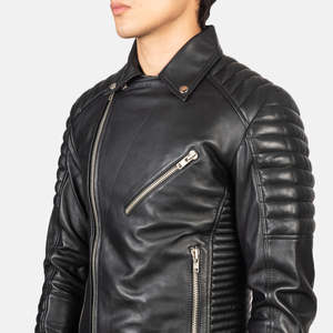 Reversible <b>Sheepskin</b> Cowhide Biker <b>Jacket</b> Genuine Leather Autumn XS Coated ODM - Product Image 6