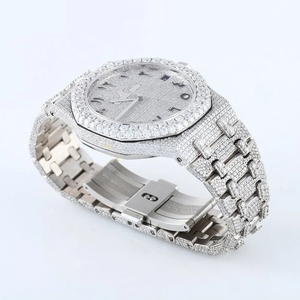 Esfera analógica árabe clásica de alta calidad VVS Lab Grown Diamond Luxury Acero inoxidable Reloj de moda automático Busto Iced Hip Hop - Product Image 3