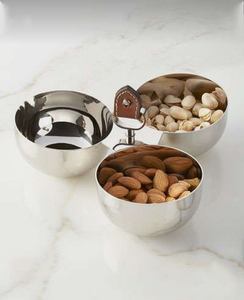 Elegante cuenco para servir para el hogar, restaurante, utensilios de cocina, tuercas, cuencos, Metal, níquel, acabado dorado, vajilla, cuencos para servir chocolate - Product Image 3