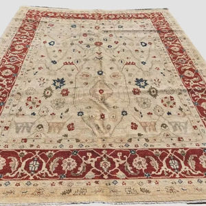 Personnalisable ANTIQUITY noué à la main 8'X10' turc Oushak Peshawar-Tapis en laine ziglar couleur pure taille personnalisable pour les pique-niques - Product Image 1