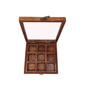 Caja de especias de frutas secas de madera rectangular de calidad superior con 6 compartimentos para pedidos a granel Cajas de madera - Product Image 6